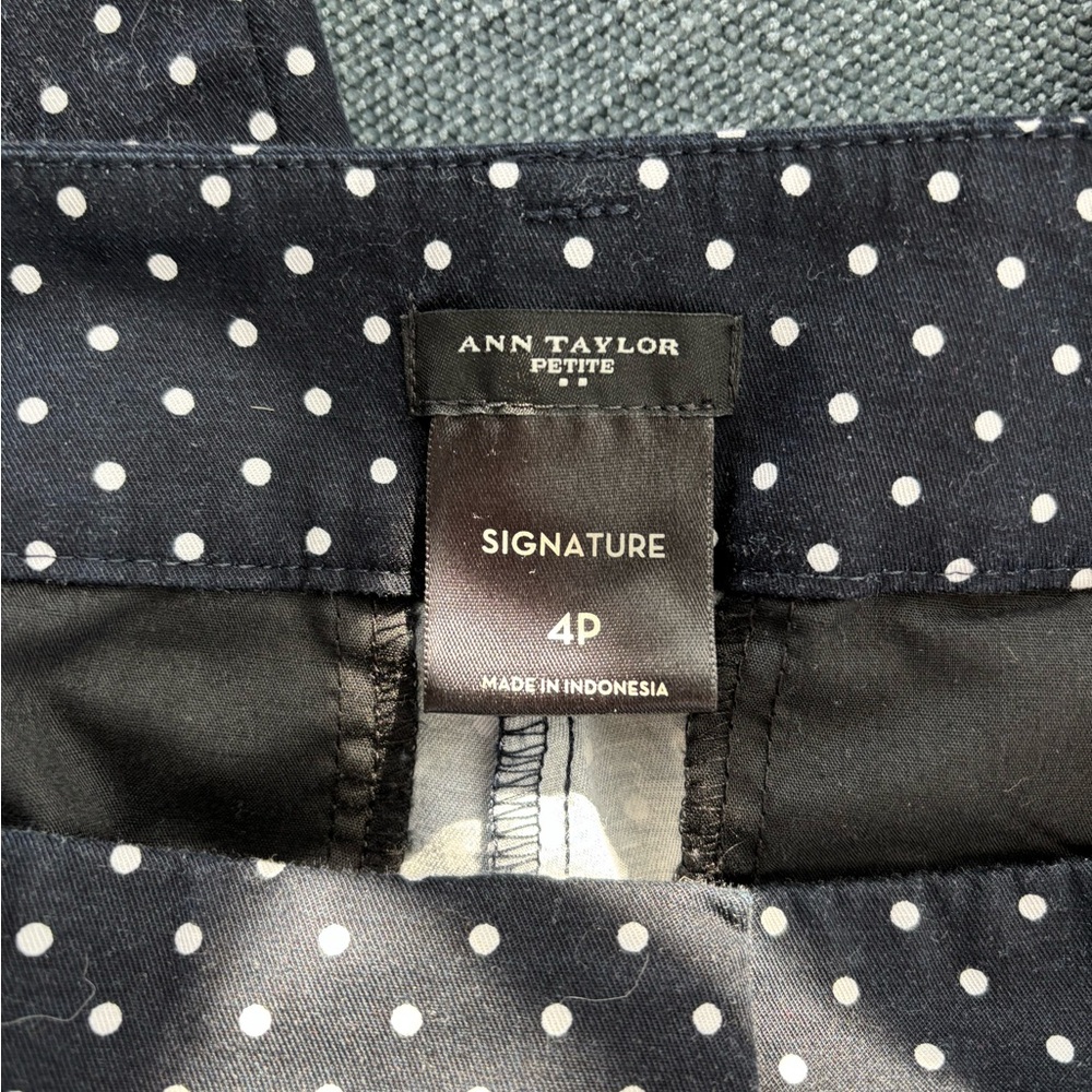 Ann Taylor y2k Black Capris with White Polka Dots - Picture 3 of 5